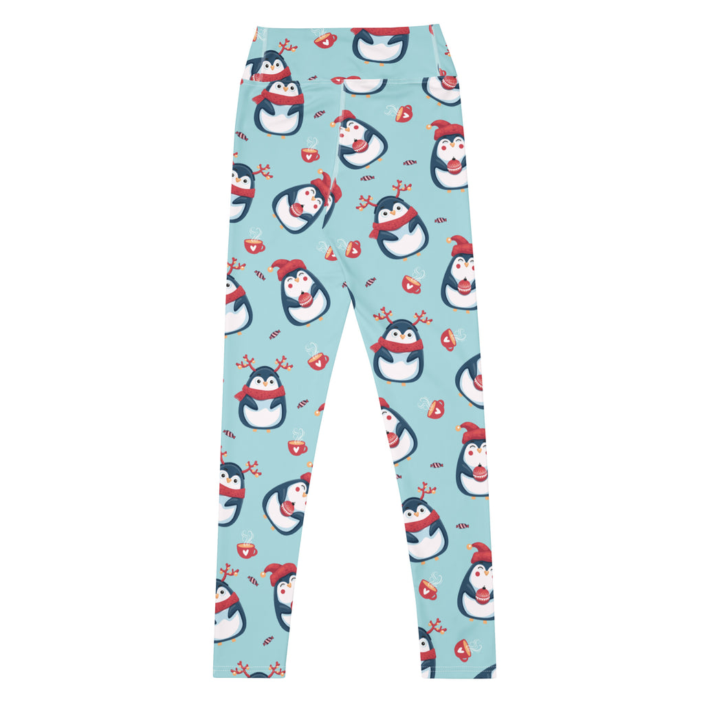 Women's Christmas Penguin Buttery Soft Yoga Leggings - Quick Drying, High Waisted Comfort