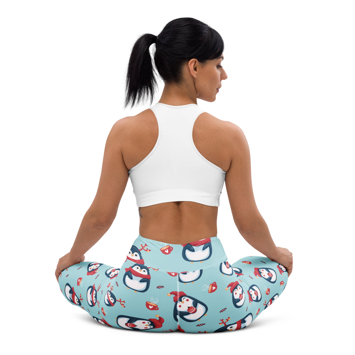 Women's Christmas Penguin Buttery Soft Yoga Leggings - Quick Drying, High Waisted Comfort