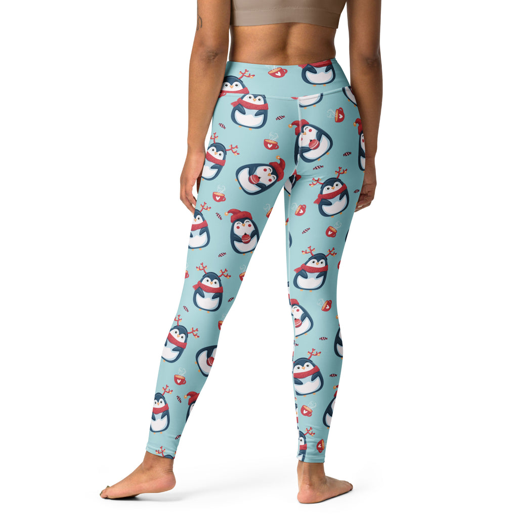 Women's Christmas Penguin Buttery Soft Yoga Leggings - Quick Drying, High Waisted Comfort