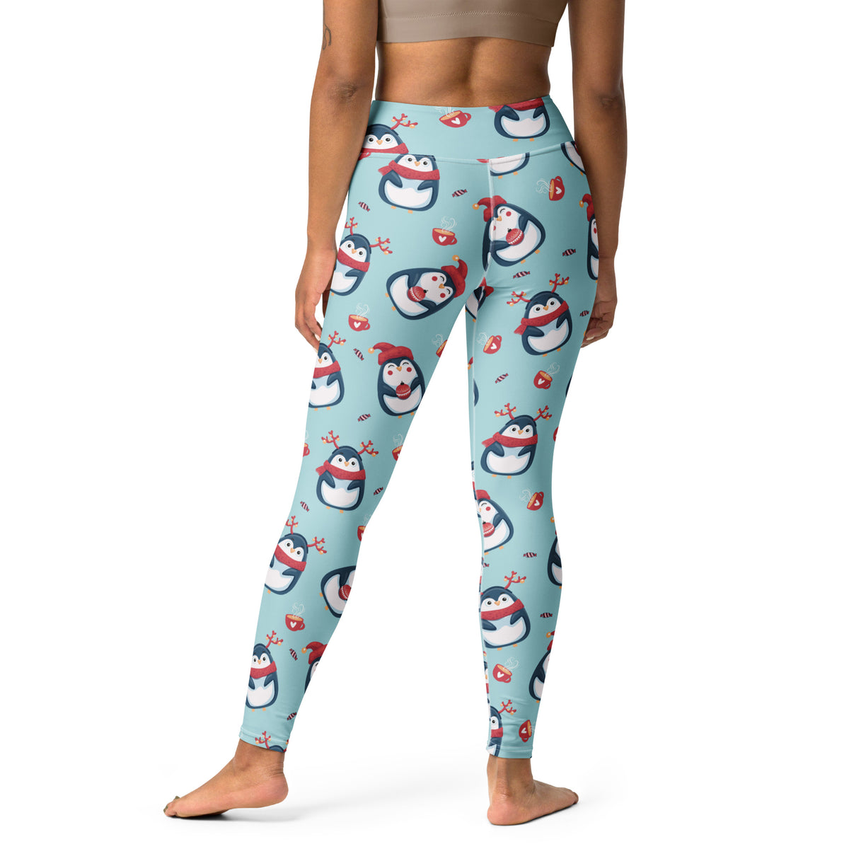 Women's Christmas Penguin Buttery Soft Yoga Leggings - Quick Drying, High Waisted Comfort