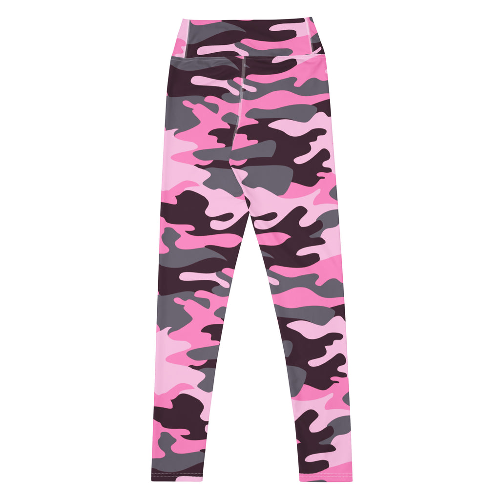 Women's Pink Camouflage Buttery Soft Yoga Leggings - Quick Drying, High Waisted Comfort