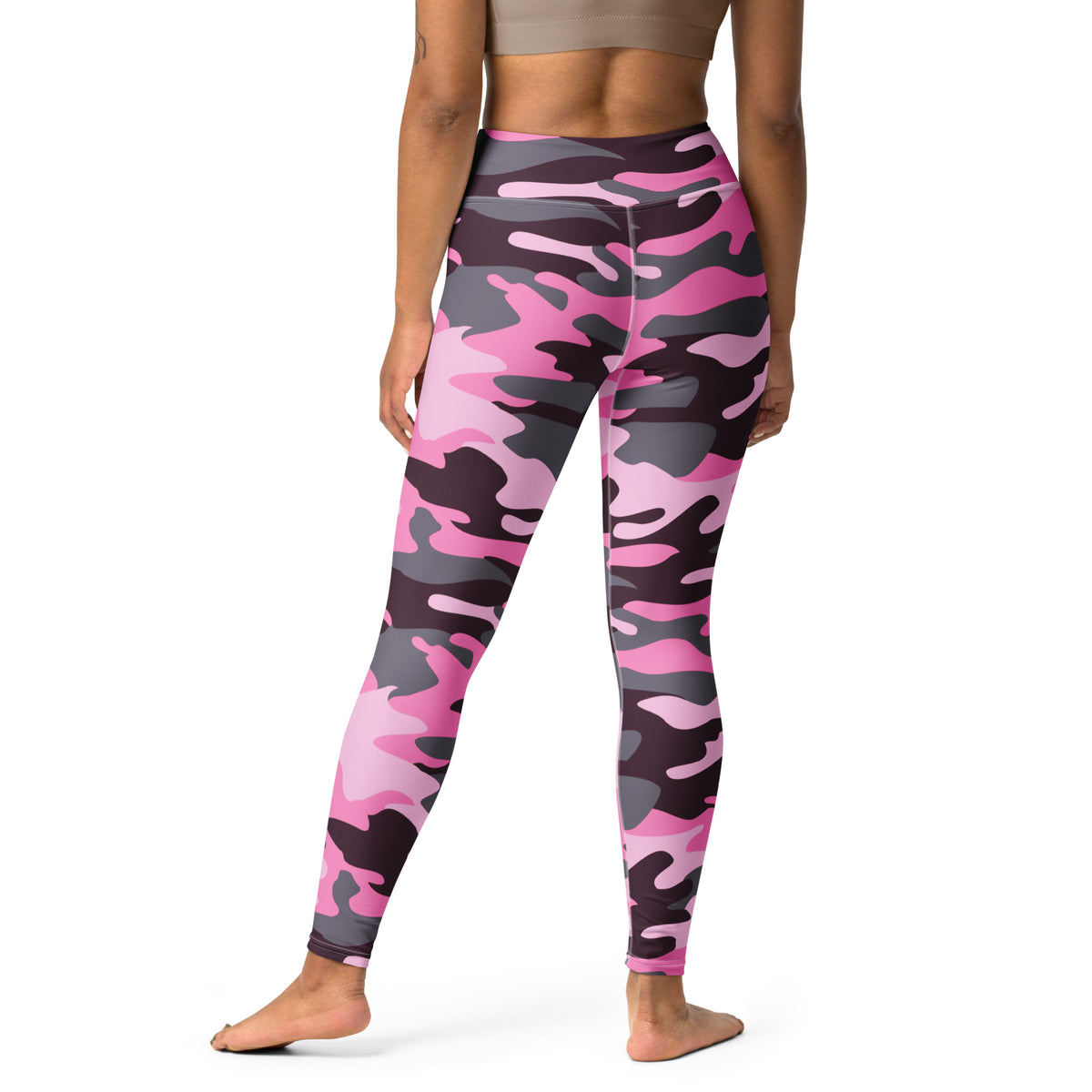 Women's Pink Camouflage Buttery Soft Yoga Leggings - Quick Drying, High Waisted Comfort