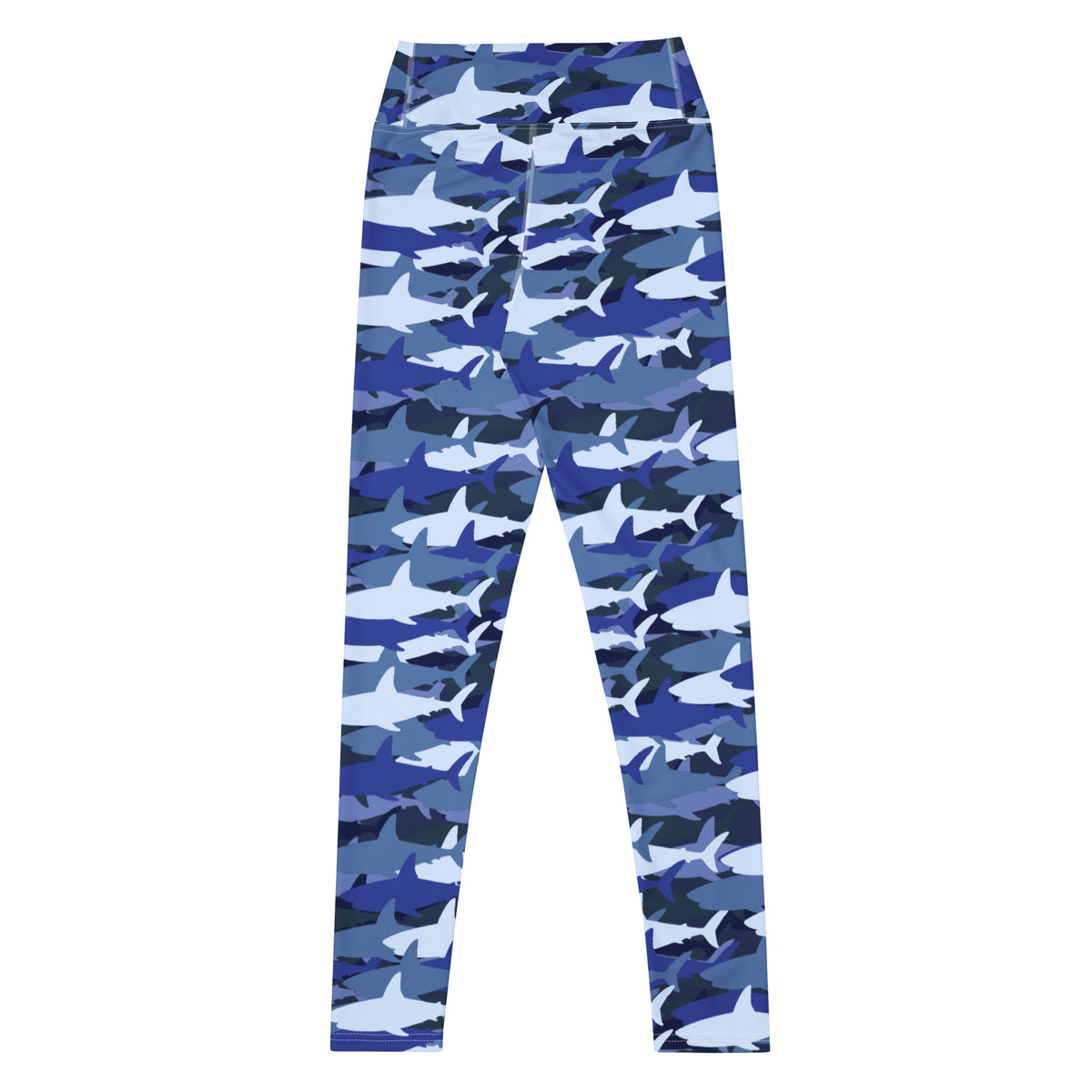 Women's Blue Shark Camouflage Buttery Soft Yoga Leggings - Quick Drying, High Waisted Comfort