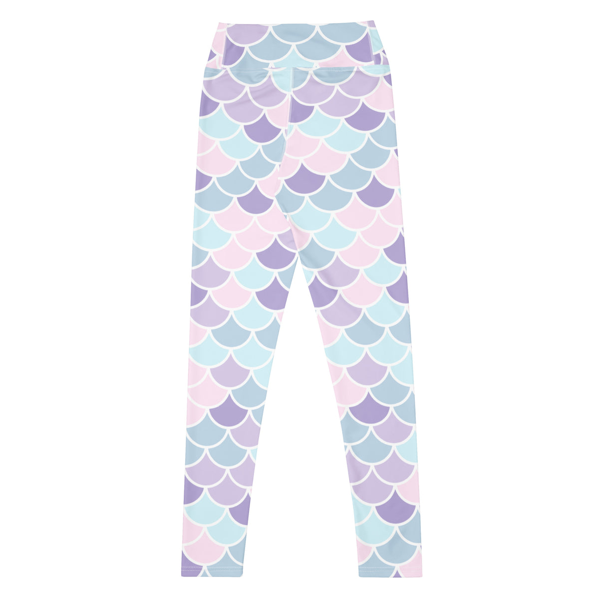 Women's Pastel Mermaid Scales Buttery Soft Yoga Leggings - Quick Drying, High Waisted Comfort
