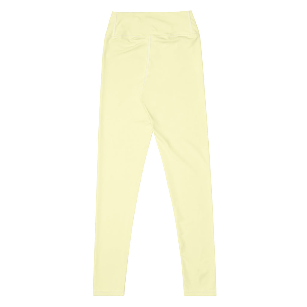 Women's Pastel Yellow Buttery Soft Yoga Leggings - Quick Drying, High Waisted Comfort