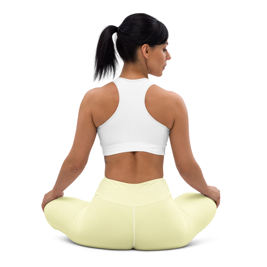 Women's Pastel Yellow Buttery Soft Yoga Leggings - Quick Drying, High Waisted Comfort