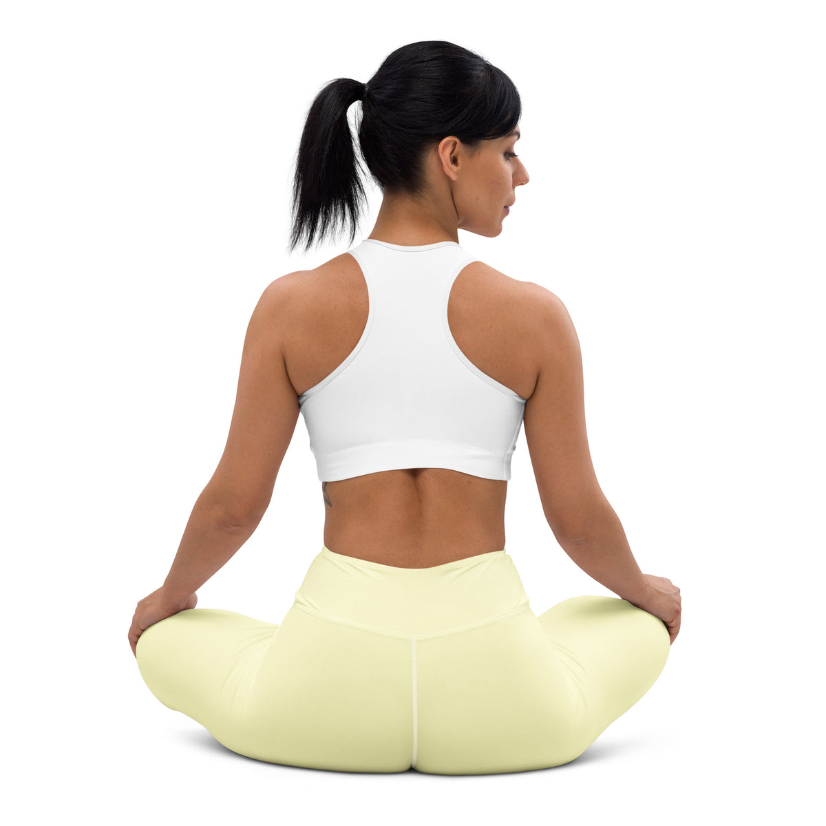 Women's Pastel Yellow Buttery Soft Yoga Leggings - Quick Drying, High Waisted Comfort