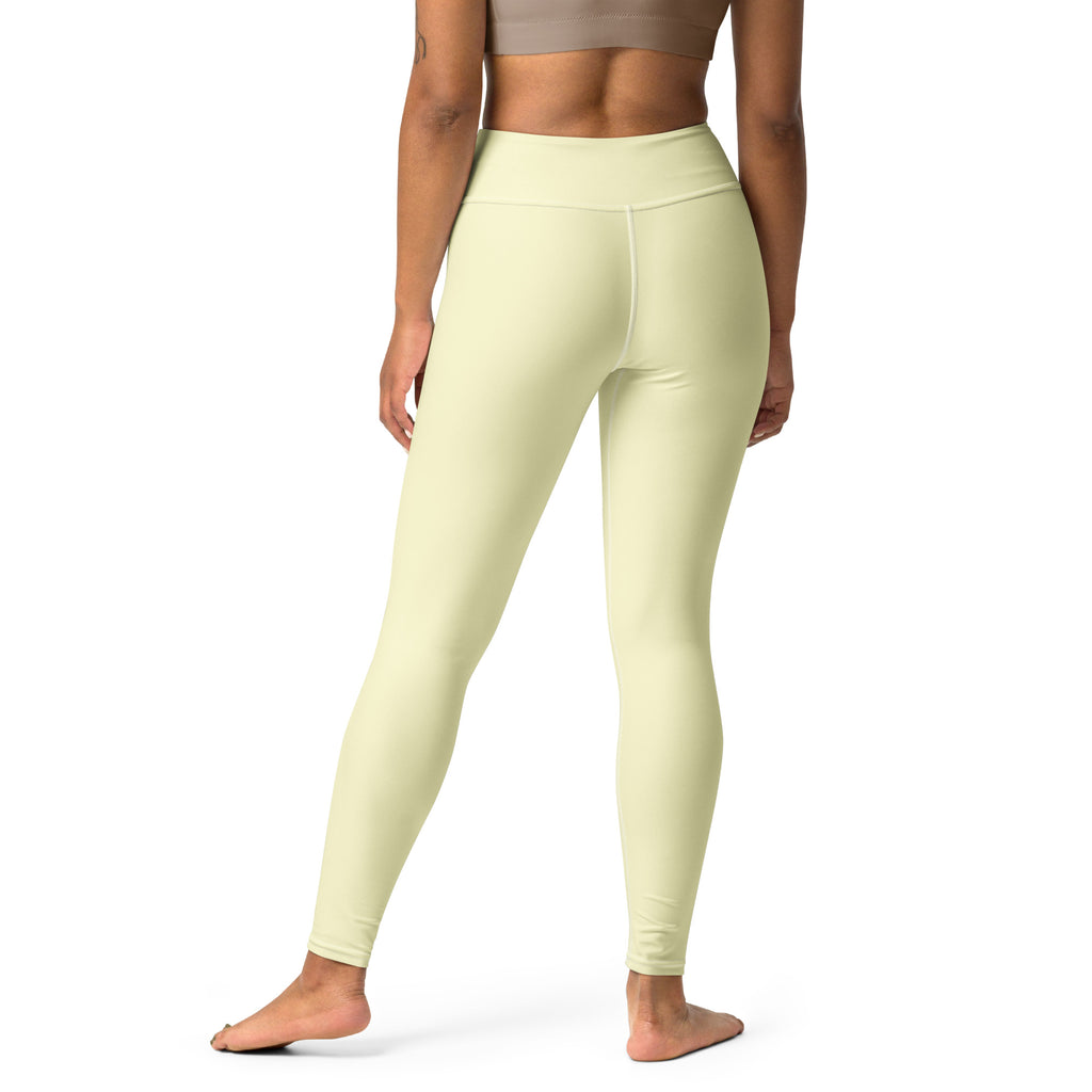 Women's Pastel Yellow Buttery Soft Yoga Leggings - Quick Drying, High Waisted Comfort