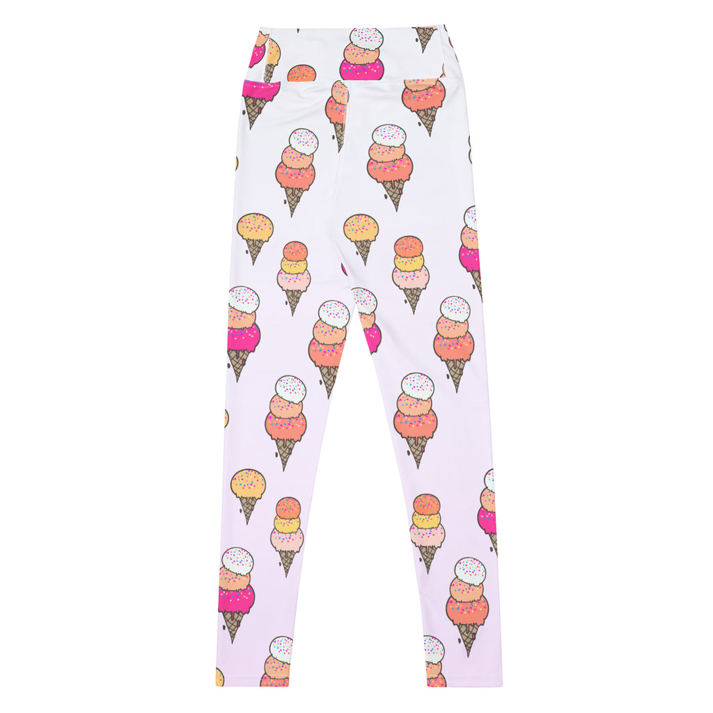 Women's Ice Cream Cone Buttery Soft Yoga Leggings - Quick Drying, High Waisted Comfort