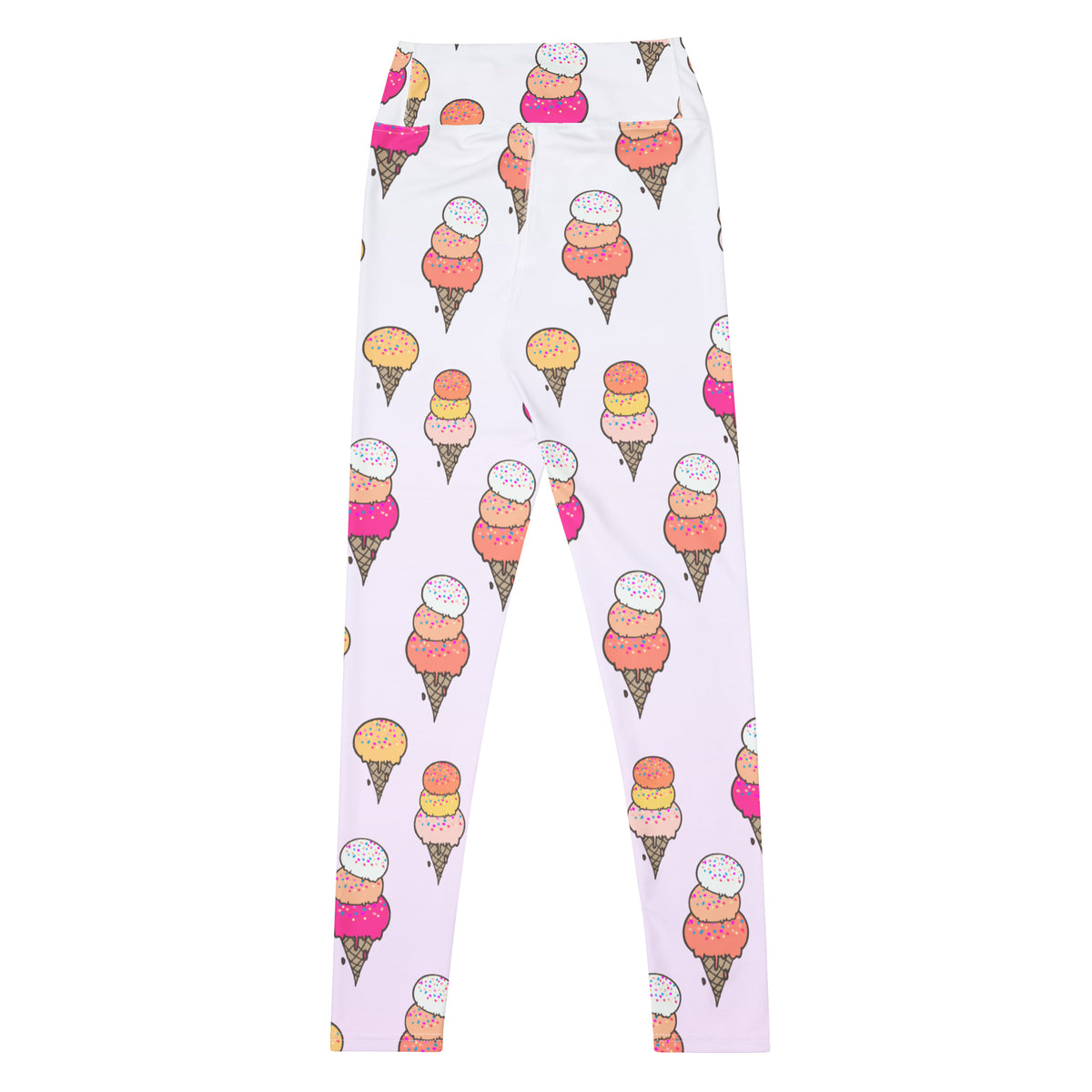 Women's Ice Cream Cone Buttery Soft Yoga Leggings - Quick Drying, High Waisted Comfort