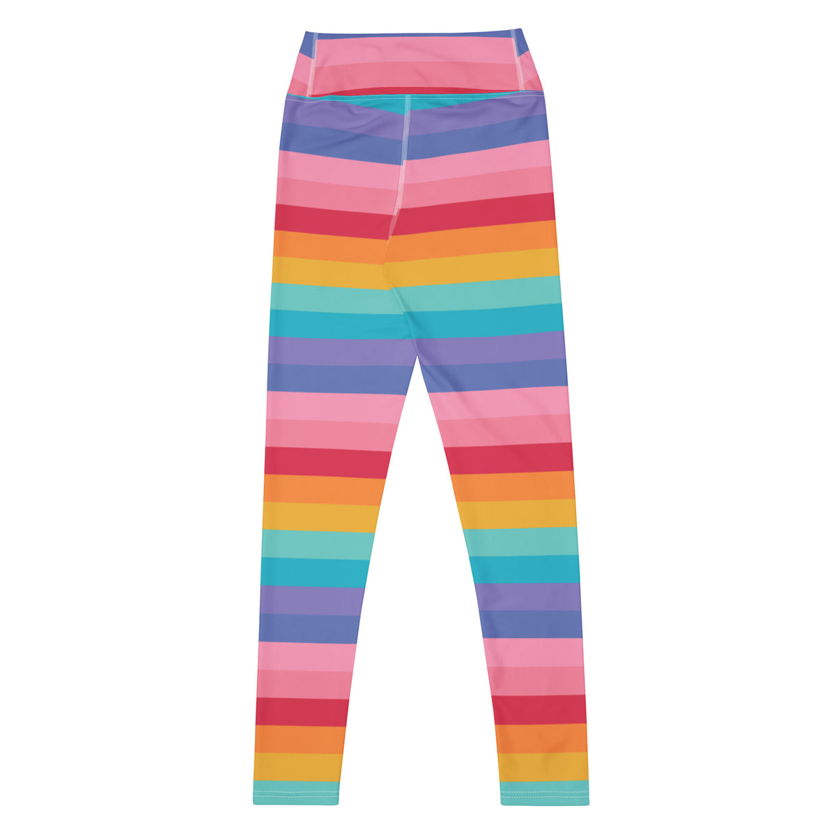 Women's Bright Striped Rainbow Buttery Soft Yoga Leggings - Quick Drying, High Waisted Comfort