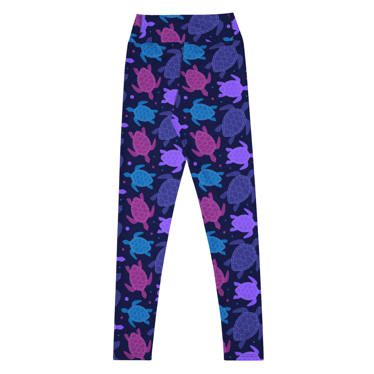 Women's Purple Sea Turtle Buttery Soft Yoga Leggings - Quick Drying, High Waisted Comfort