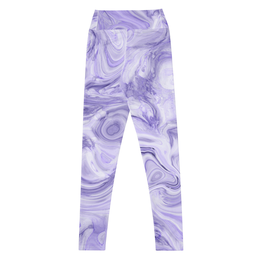 Women's Purple Marble Buttery Soft Yoga Leggings - Quick Drying, High Waisted Comfort