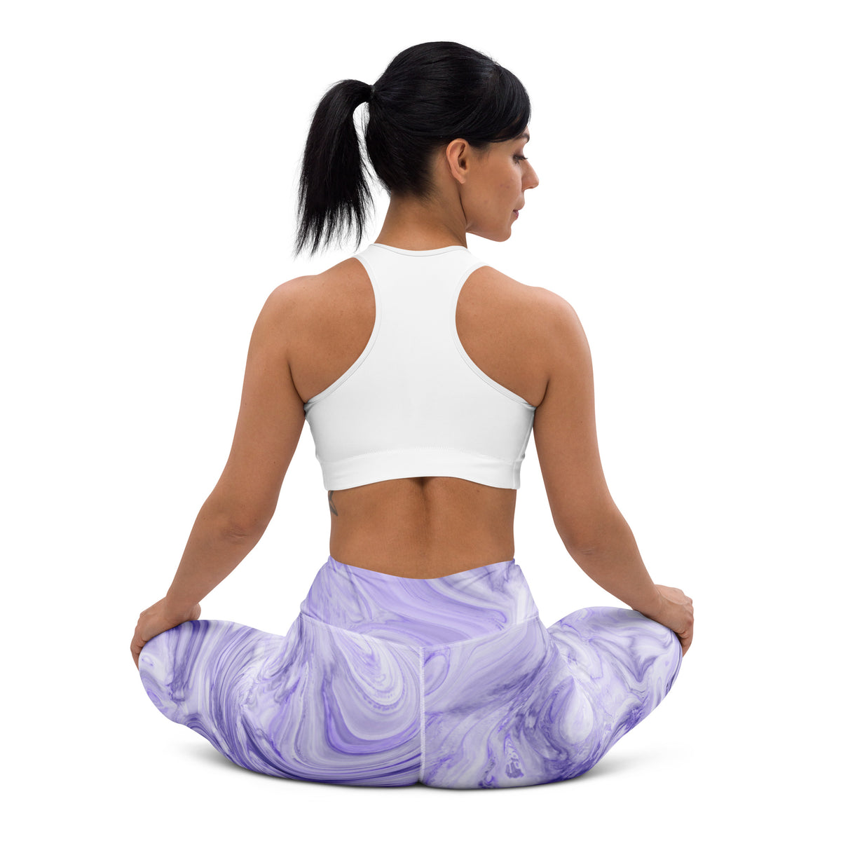 Women's Purple Marble Buttery Soft Yoga Leggings - Quick Drying, High Waisted Comfort