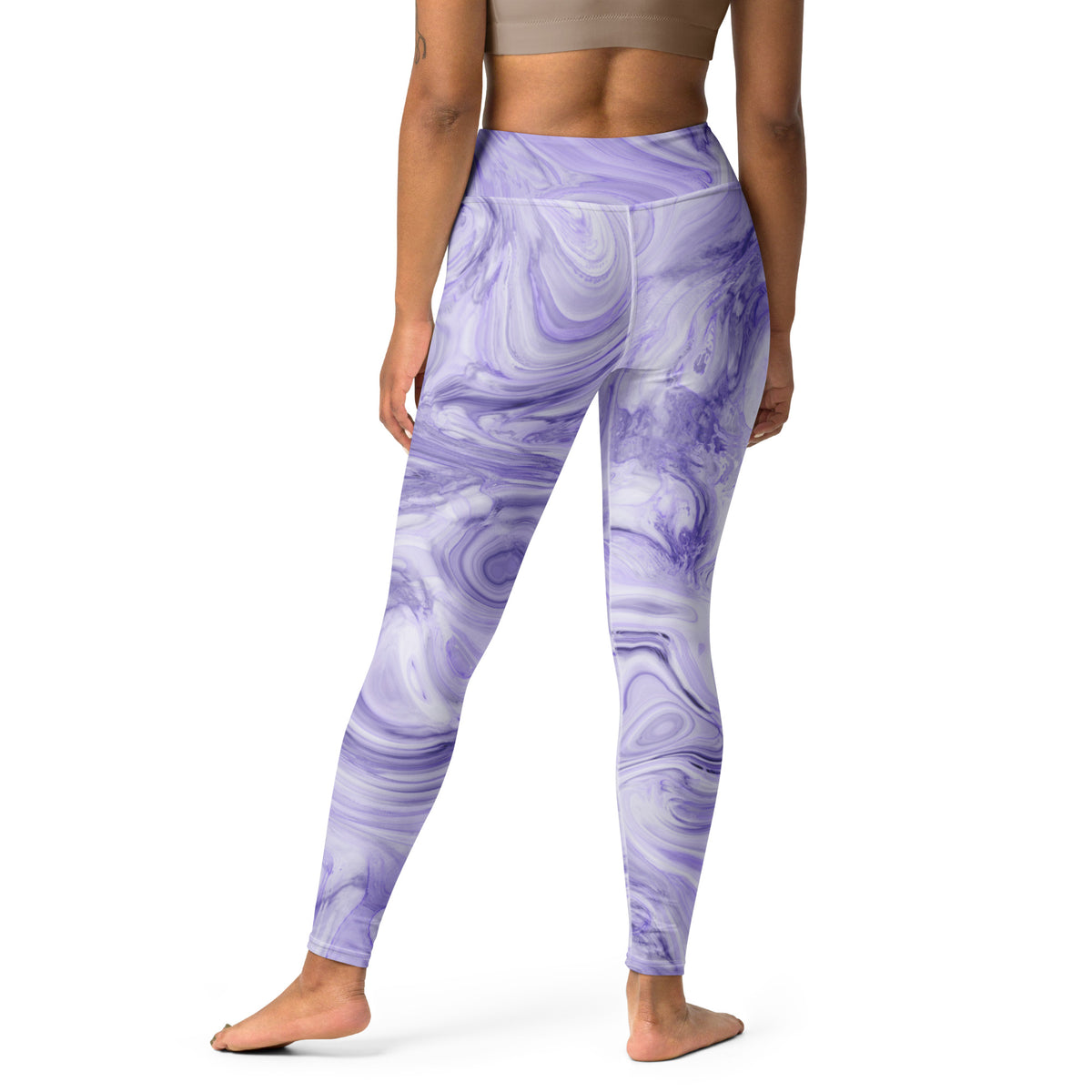 Women's Purple Marble Buttery Soft Yoga Leggings - Quick Drying, High Waisted Comfort
