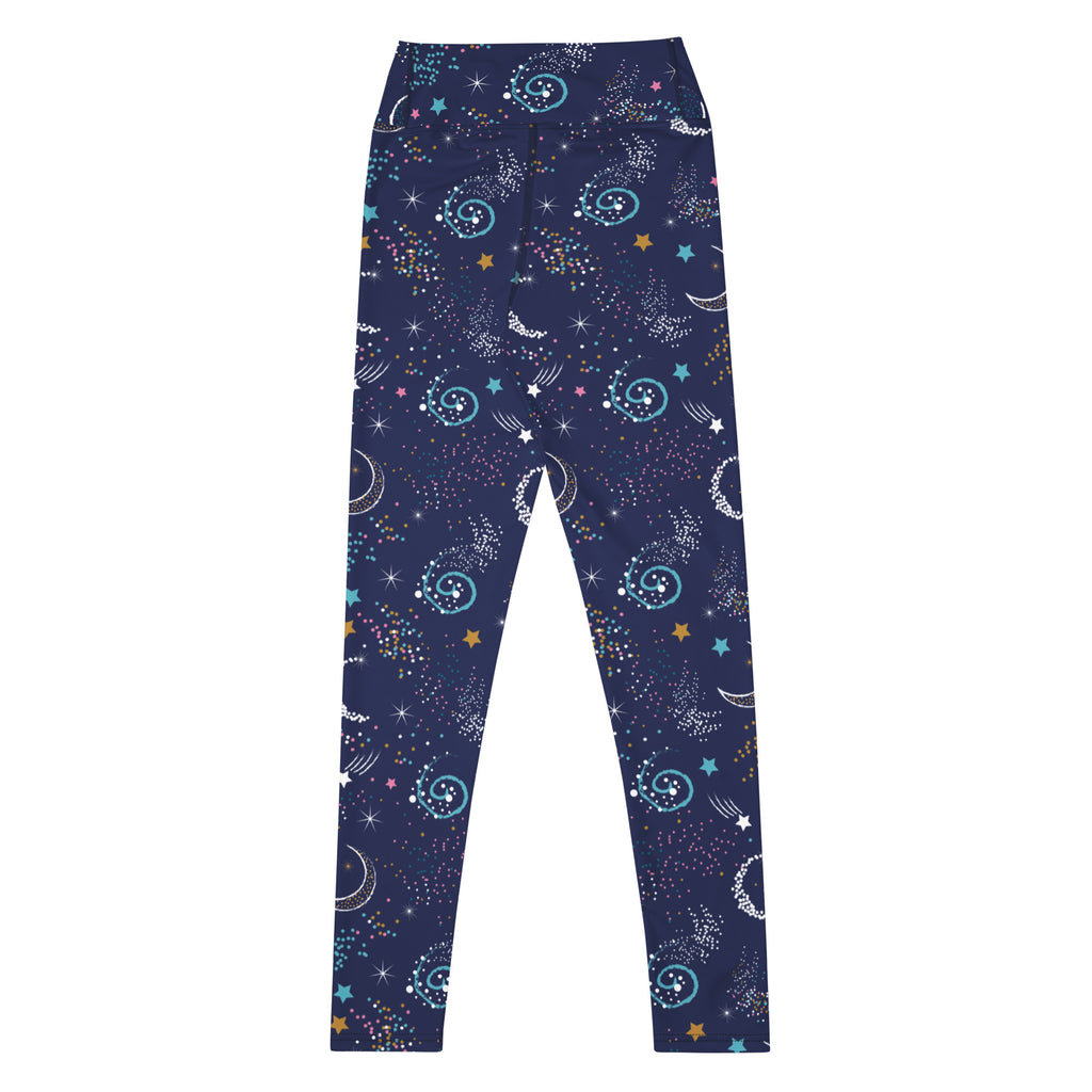 Women's Dark Purple Space Buttery Soft Yoga Leggings - Quick Drying, High Waisted Comfort