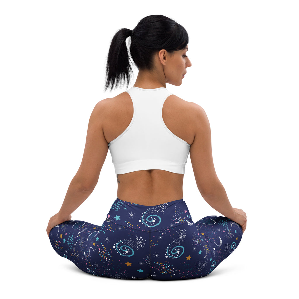 Women's Dark Purple Space Buttery Soft Yoga Leggings - Quick Drying, High Waisted Comfort