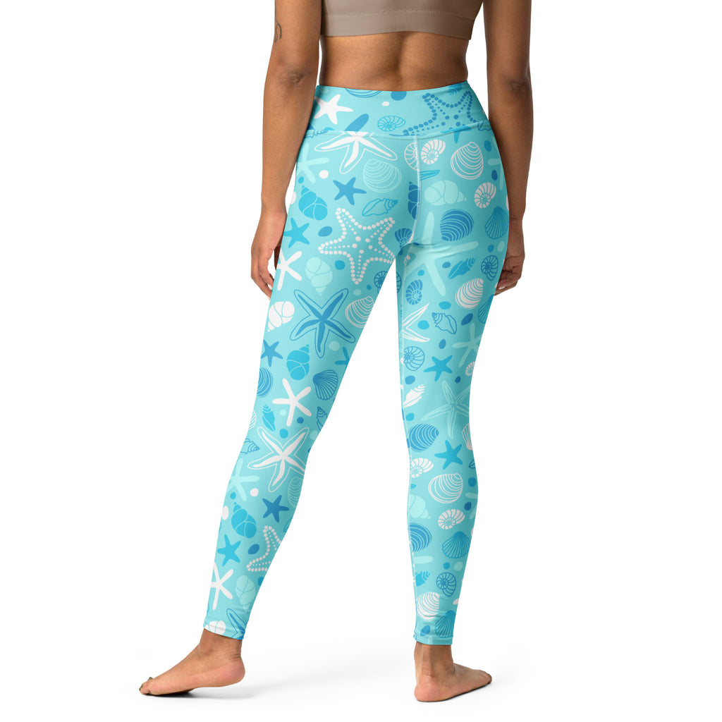 Women's Starfish & Shells Buttery Soft Yoga Leggings - Quick Drying, High Waisted Comfort