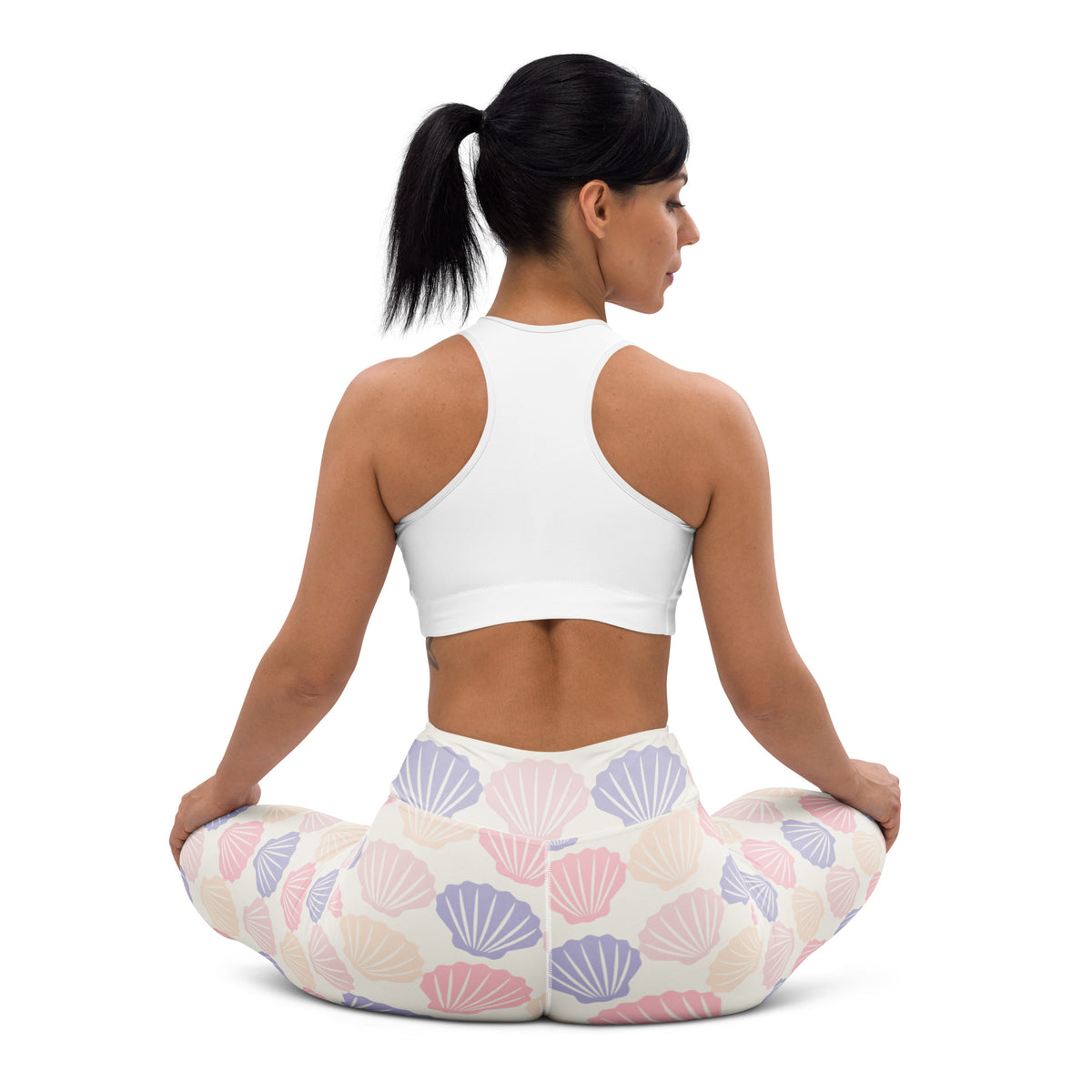 Women's Pastel Seashell Buttery Soft Yoga Leggings - Quick Drying, High Waisted Comfort