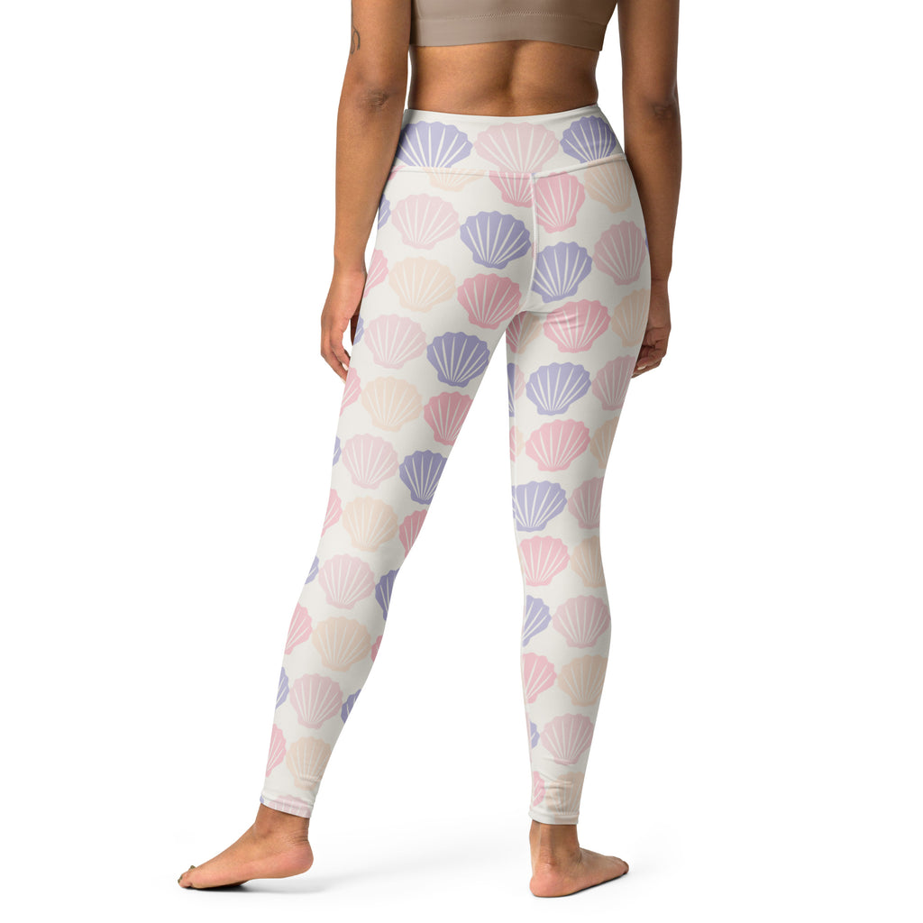 Women's Pastel Seashell Buttery Soft Yoga Leggings - Quick Drying, High Waisted Comfort