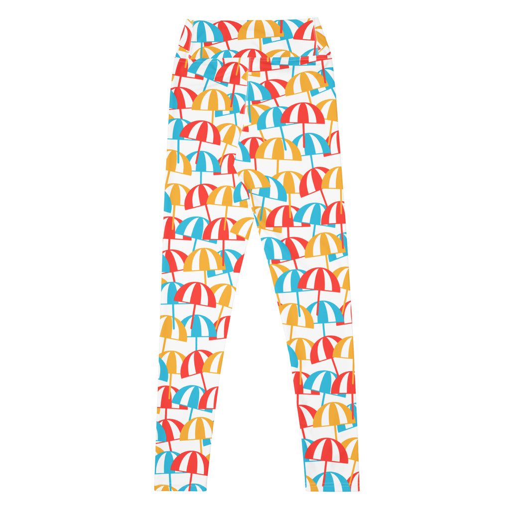 Women's Beach Umbrella Buttery Soft Yoga Leggings - Quick Drying, High Waisted Comfort