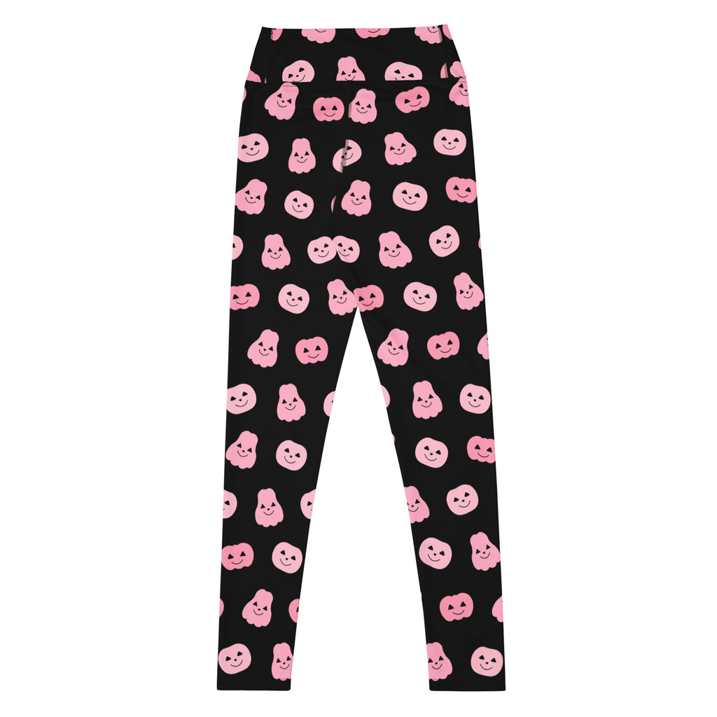 Women's Pink Pumpkin Halloween Buttery Soft Yoga Leggings - Quick Drying, High Waisted Comfort
