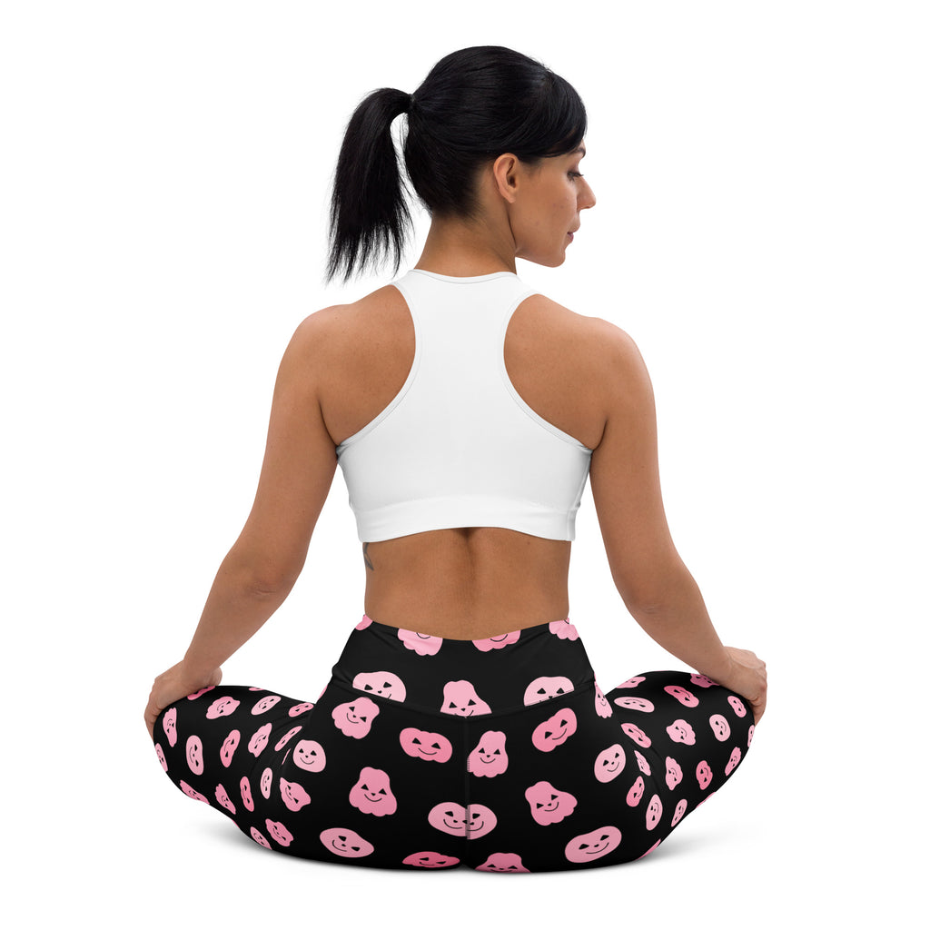 Women's Pink Pumpkin Halloween Buttery Soft Yoga Leggings - Quick Drying, High Waisted Comfort