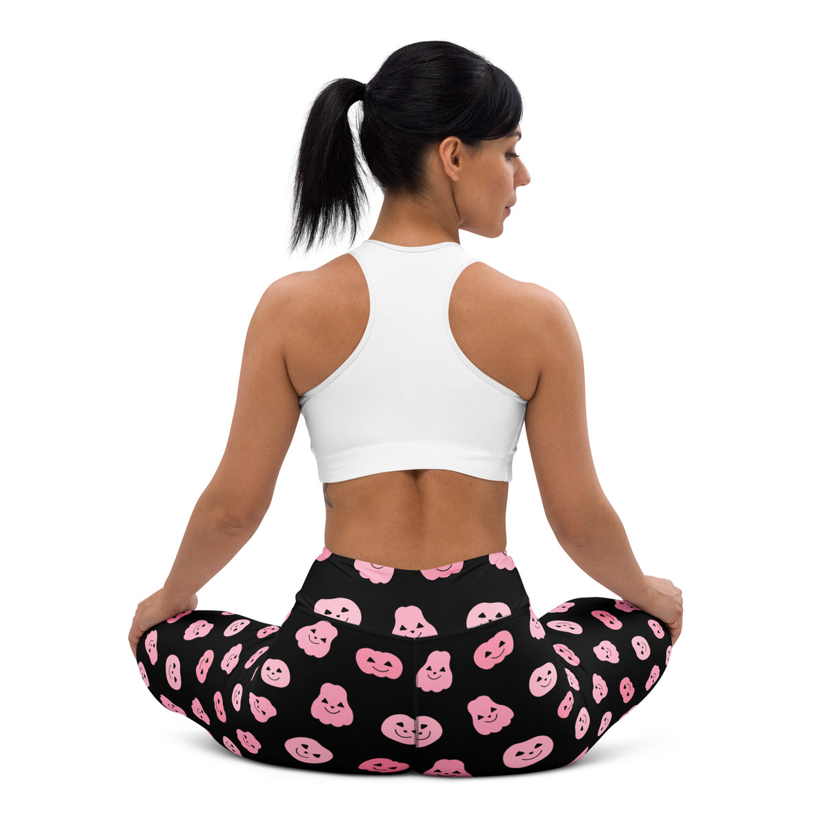 Women's Pink Pumpkin Halloween Buttery Soft Yoga Leggings - Quick Drying, High Waisted Comfort