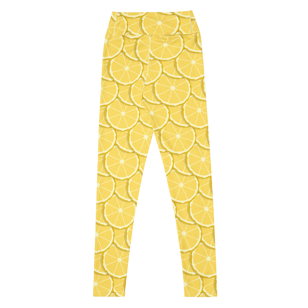 Women's Lemon Slice Buttery Soft Yoga Leggings - Quick Drying, High Waisted Comfort