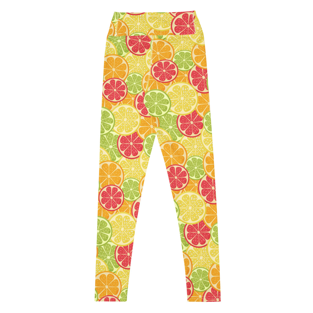 Women's Citrus Fruit Buttery Soft Yoga Leggings - Quick Drying, High Waisted Comfort