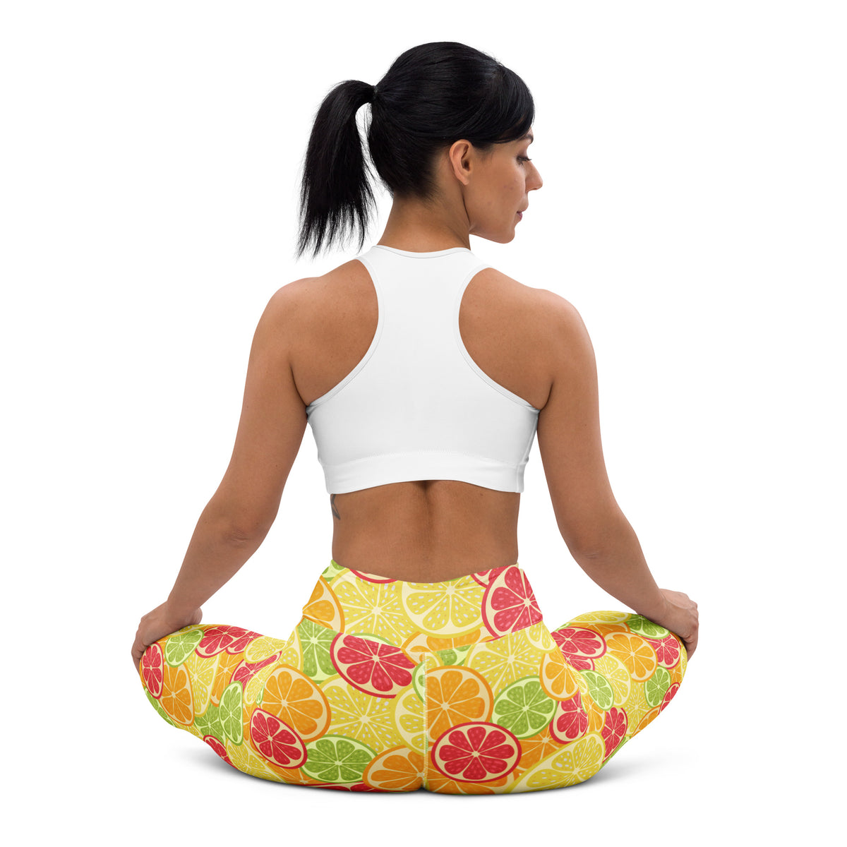 Women's Citrus Fruit Buttery Soft Yoga Leggings - Quick Drying, High Waisted Comfort