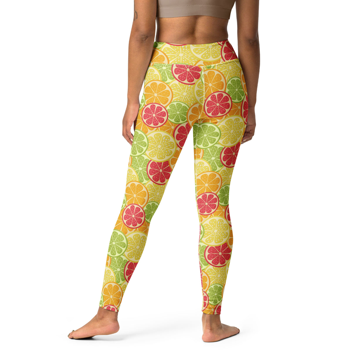 Women's Citrus Fruit Buttery Soft Yoga Leggings - Quick Drying, High Waisted Comfort