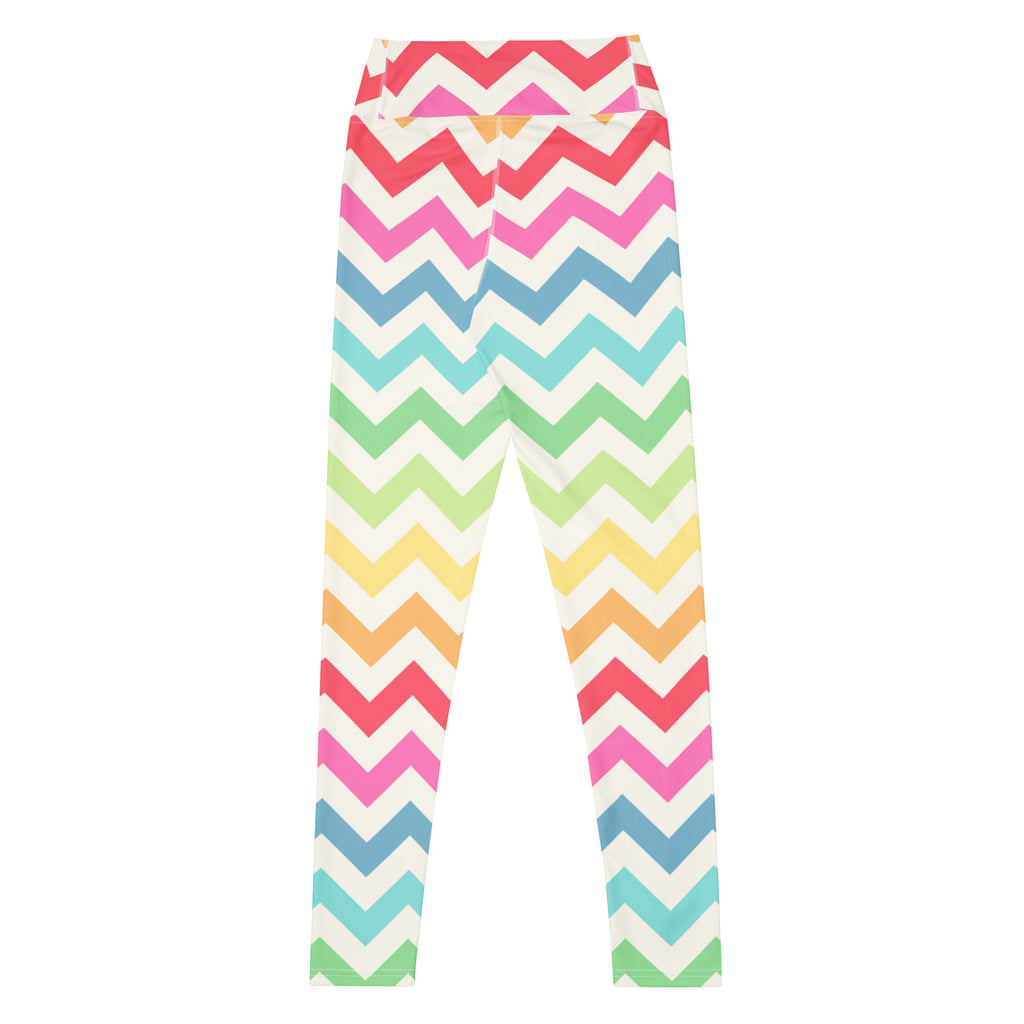 Women's Rainbow Chevron Buttery Soft Yoga Leggings - Quick Drying, High Waisted Comfort