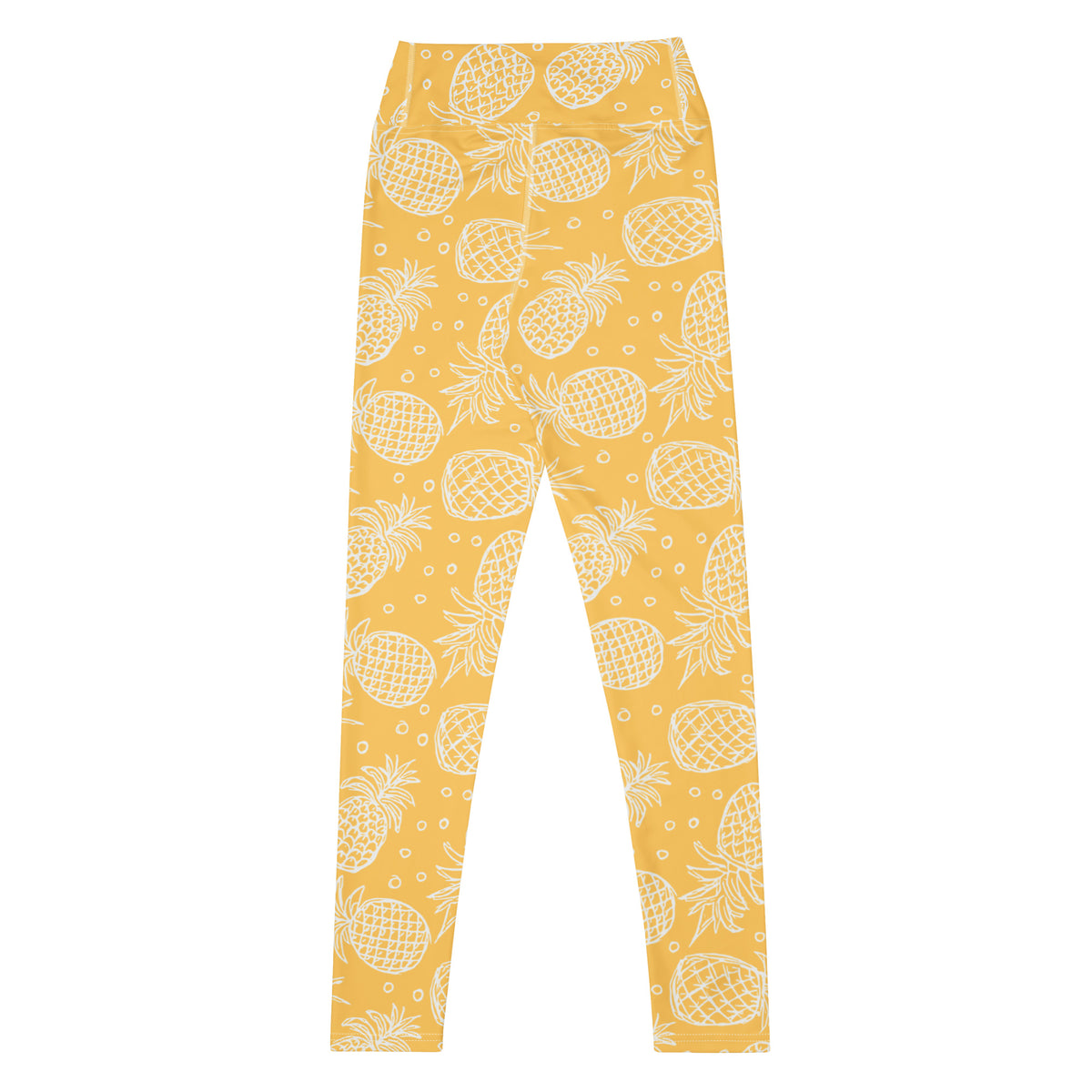 Women's Golden Yellow Pineapple Buttery Soft Yoga Leggings - Quick Drying, High Waisted Comfort