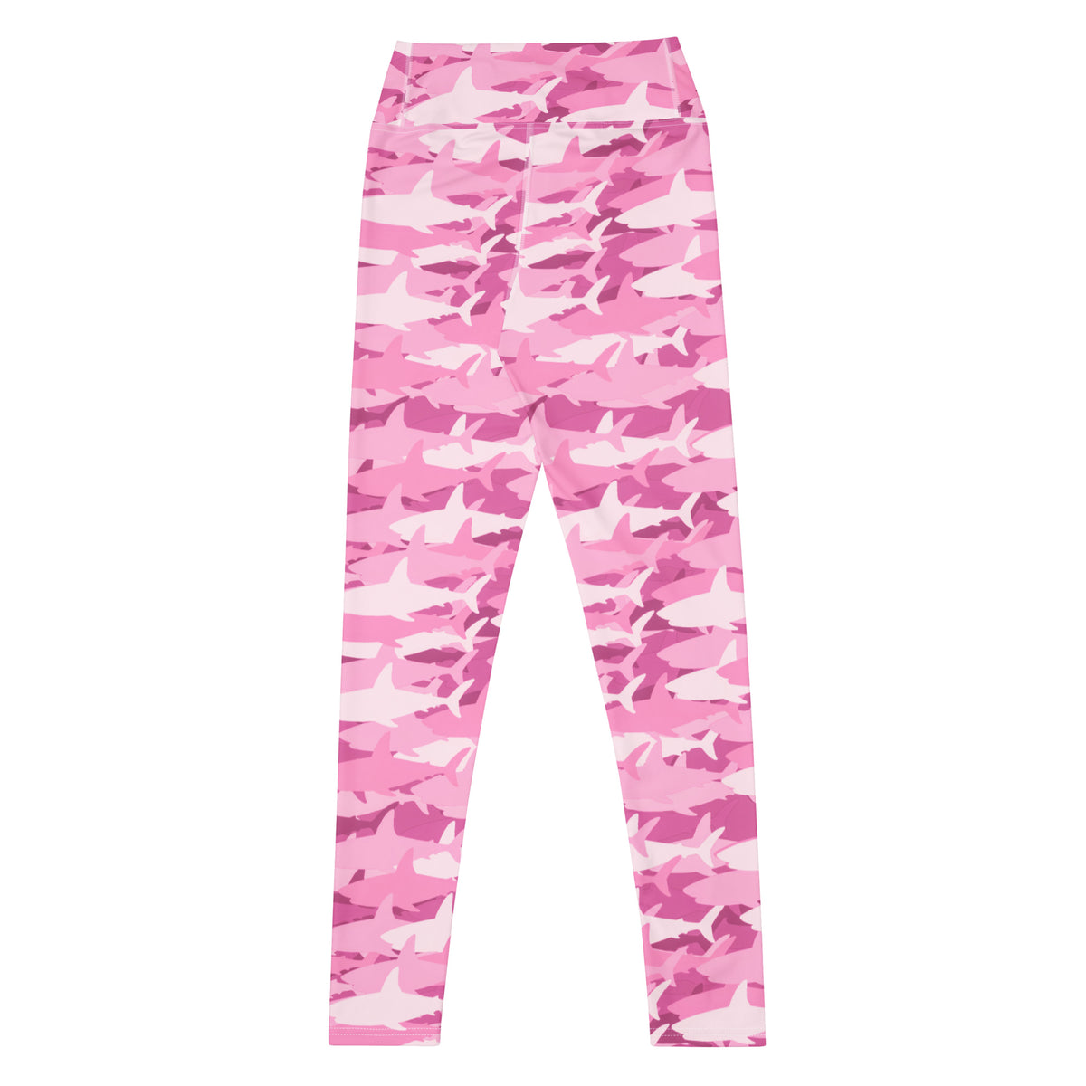 Women's Pink Shark Camouflage Buttery Soft Yoga Leggings - Quick Drying, High Waisted Comfort