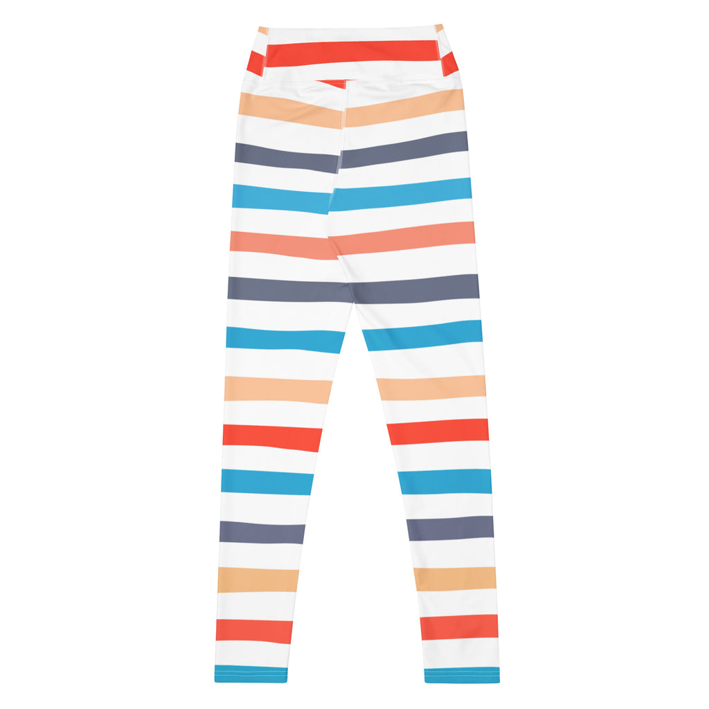 Women's Colorful Striped Beach Themed Buttery Soft Yoga Leggings - Quick Drying, High Waisted Comfort