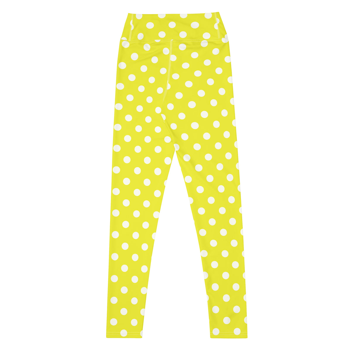 Women's Vibrant Yellow Polka Dot Buttery Soft Yoga Leggings - Quick Drying, High Waisted Comfort
