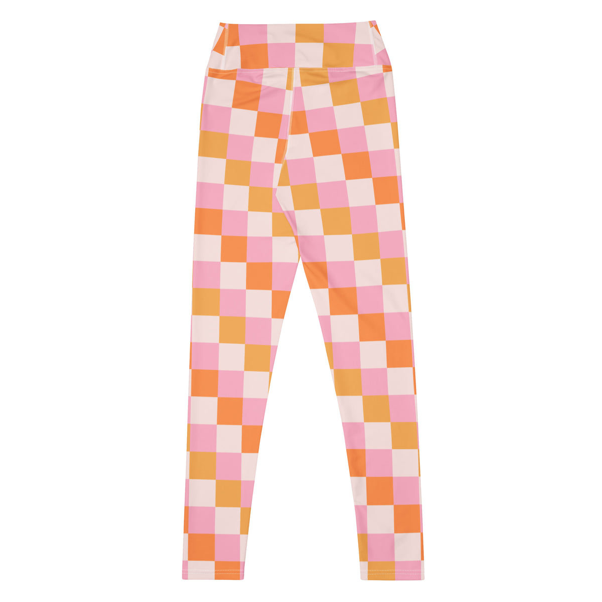 Women's Sunset Checkerboard Buttery Soft Yoga Leggings - Quick Drying, High Waisted Comfort