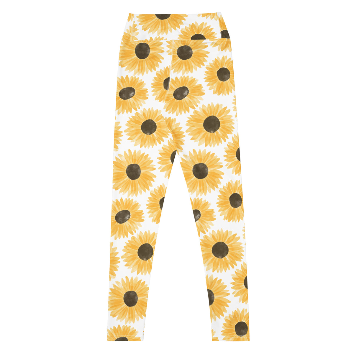 Women's Watercolor Sunflower Buttery Soft Yoga Leggings - Quick Drying, High Waisted Comfort