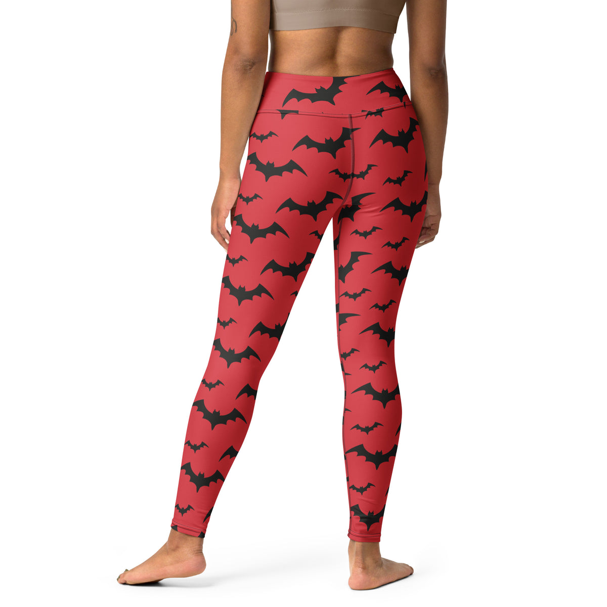 Women's Red Buttery Soft Yoga Leggings - Quick Drying, High Waisted Comfort