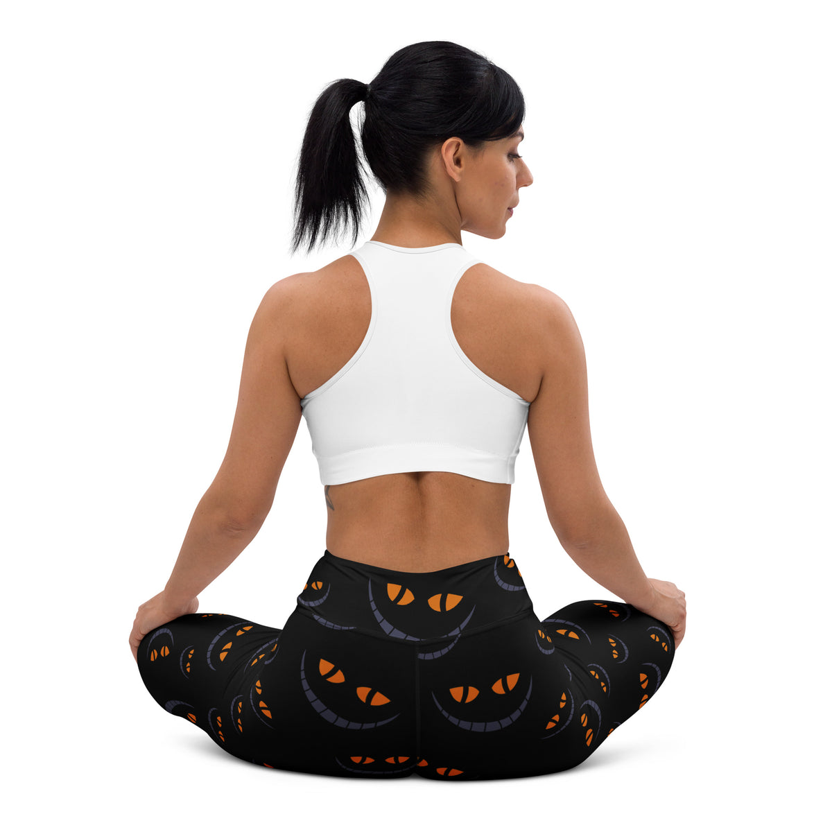 Women's Spooky Black Cat Buttery Soft Yoga Leggings - Quick Drying, High Waisted Comfort