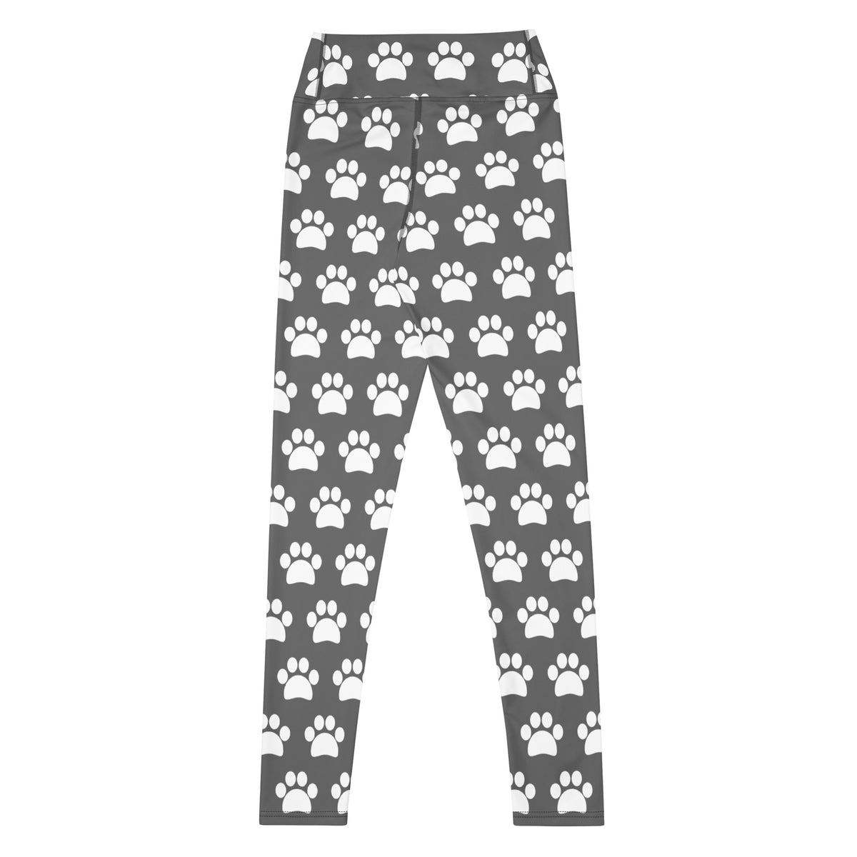 Women's Gray Paw Print Buttery Soft Yoga Leggings - Quick Drying, High Waisted Comfort