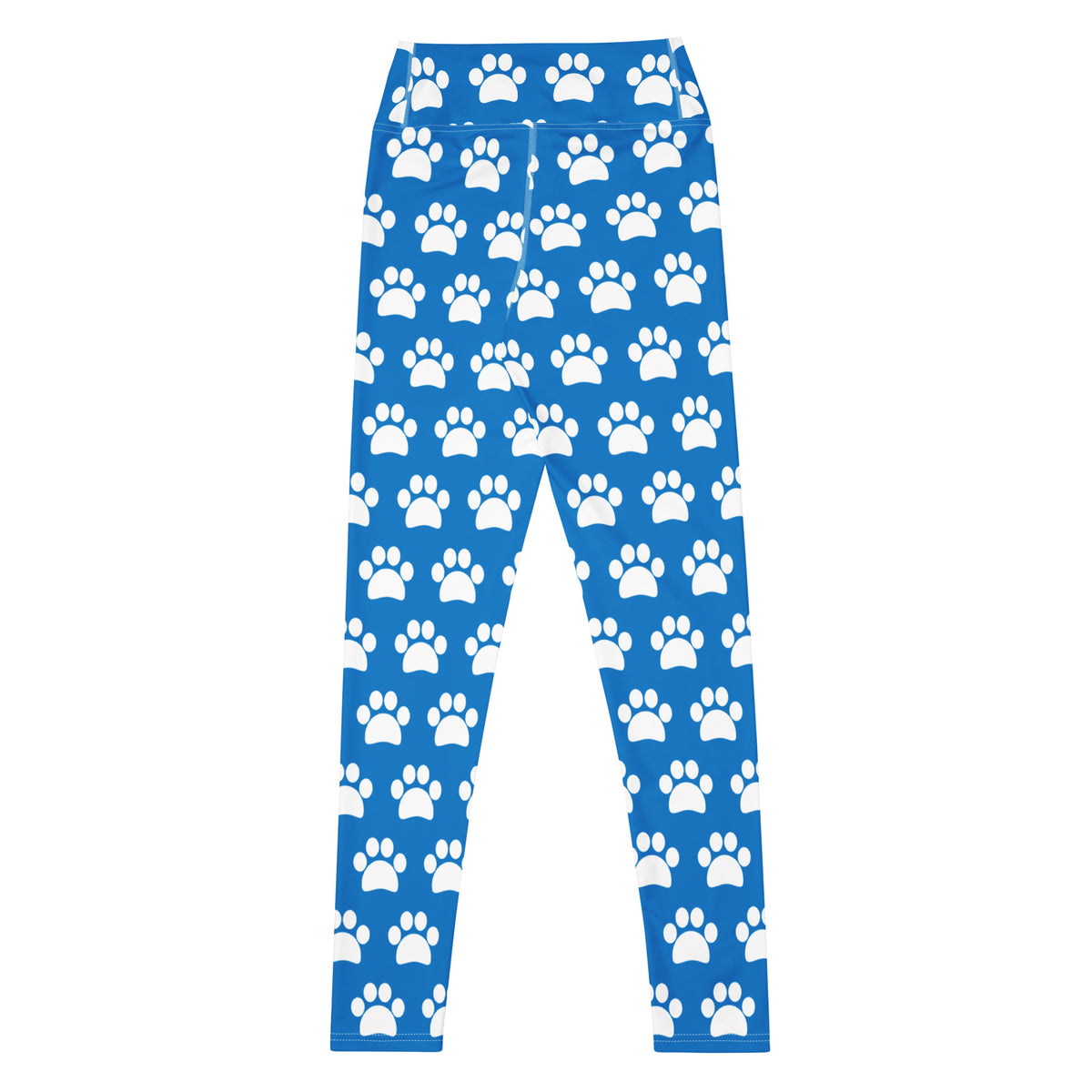 Women's Royal Blue Paw Print Buttery Soft Yoga Leggings - Quick Drying, High Waisted Comfort