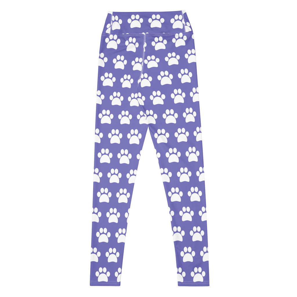 Women's Purple Paw Print Buttery Soft Yoga Leggings - Quick Drying, High Waisted Comfort