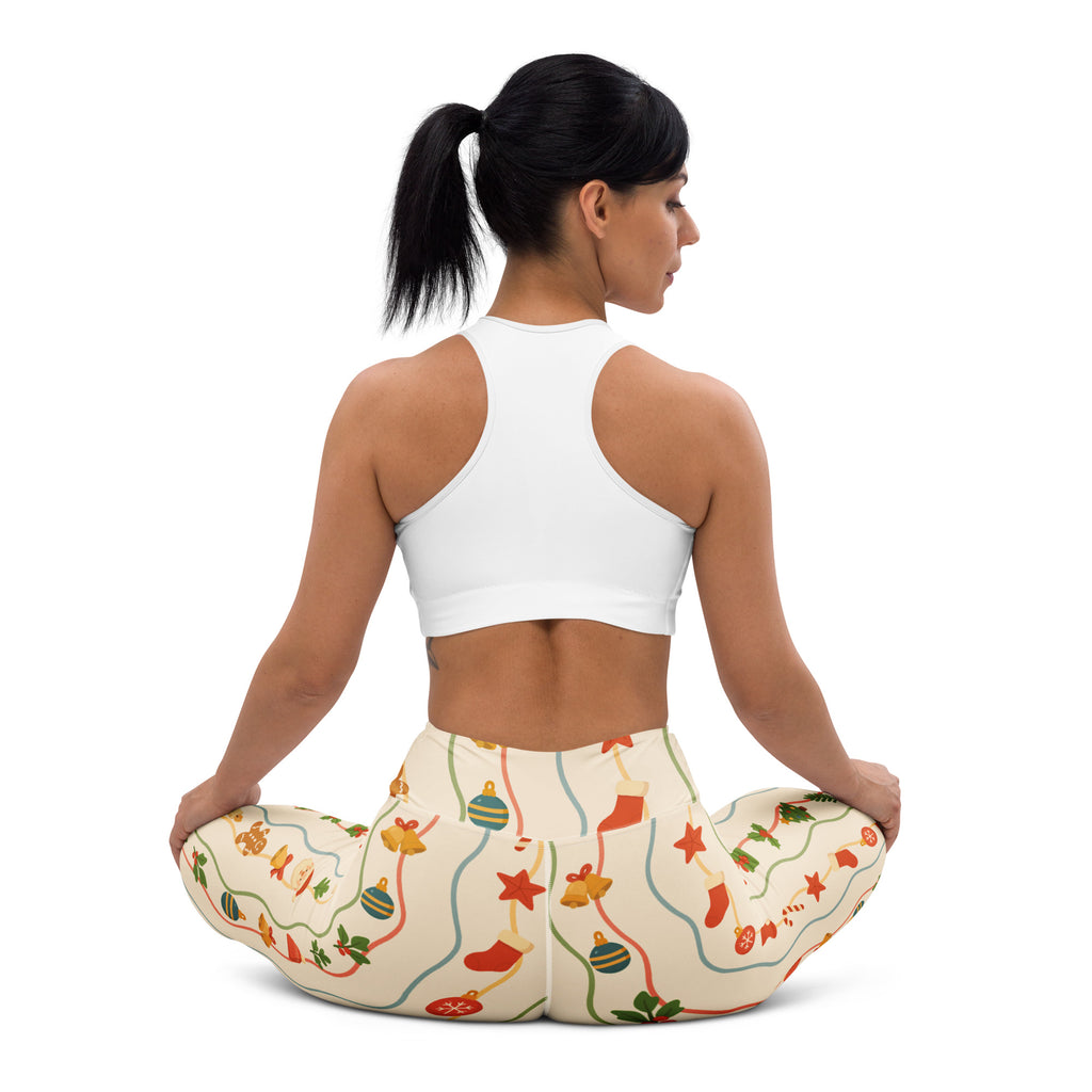 Women's Wavy Christmas Buttery Soft Yoga Leggings - Quick Drying, High Waisted Comfort