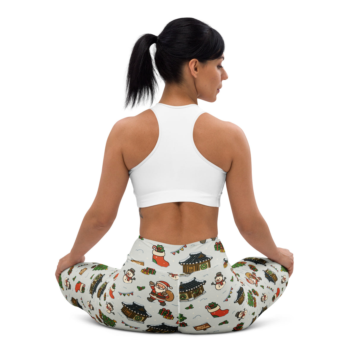 Women's Christmas Village Buttery Soft Yoga Leggings - Quick Drying, High Waisted Comfort