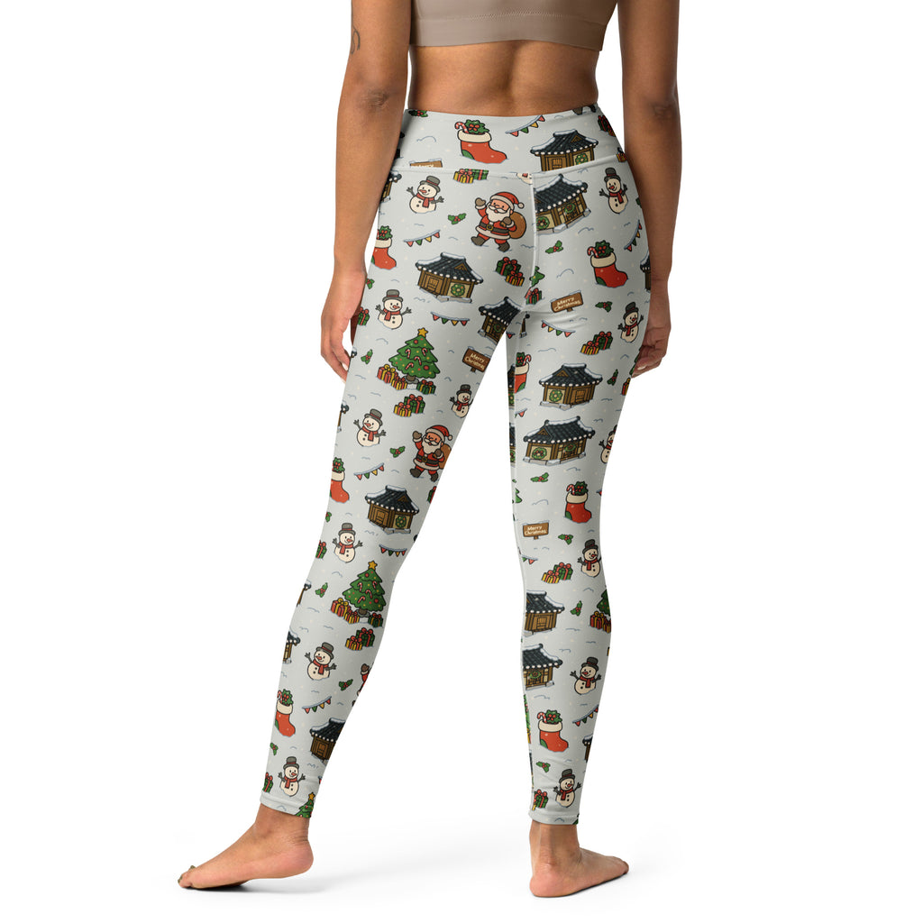 Women's Christmas Village Buttery Soft Yoga Leggings - Quick Drying, High Waisted Comfort