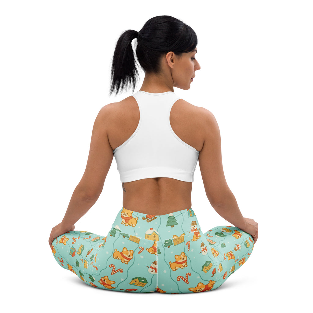Women's Corgi Christmas Buttery Soft Yoga Leggings - Quick Drying, High Waisted Comfort