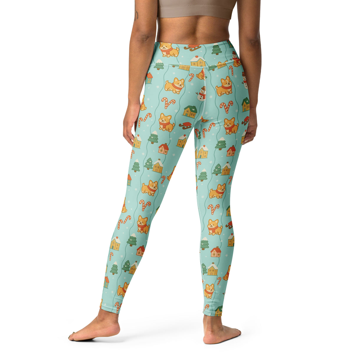 Women's Corgi Christmas Buttery Soft Yoga Leggings - Quick Drying, High Waisted Comfort
