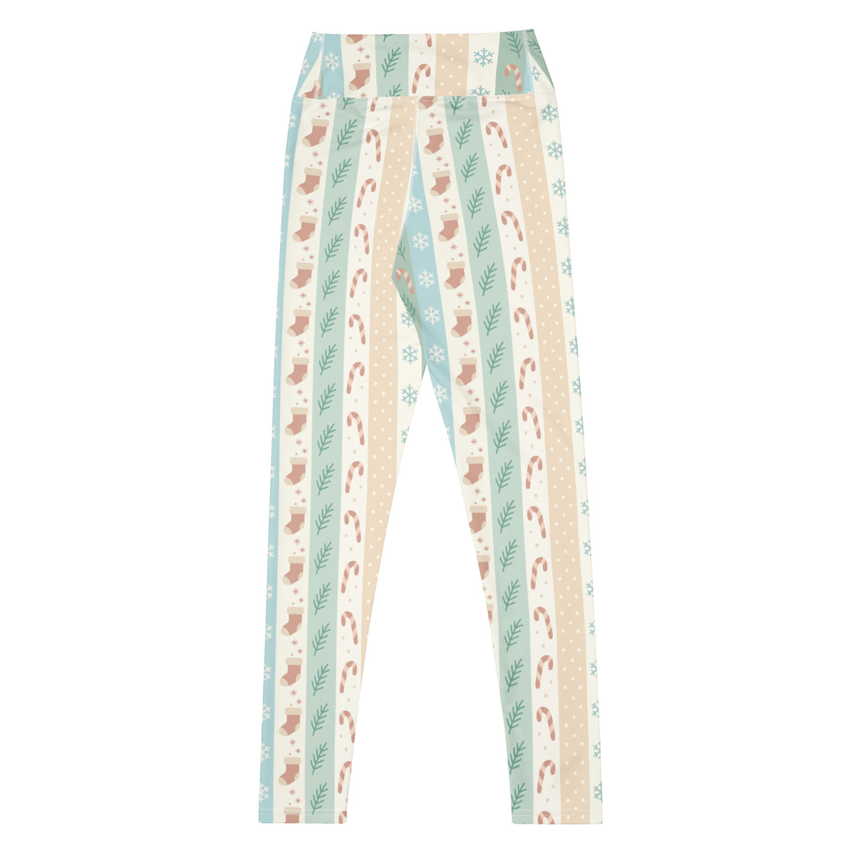 Women's Striped Christmas Buttery Soft Yoga Leggings - Quick Drying, High Waisted Comfort